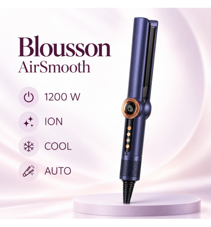 Фен-випрямляч для волосся Blousson AirSmooth 2-в-1, 1200 Вт, Navi