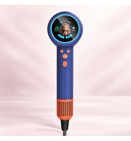 Фен для волосся Blousson AirSense Blue-orange 2000 Вт, з дисплеєм і 3 насадками